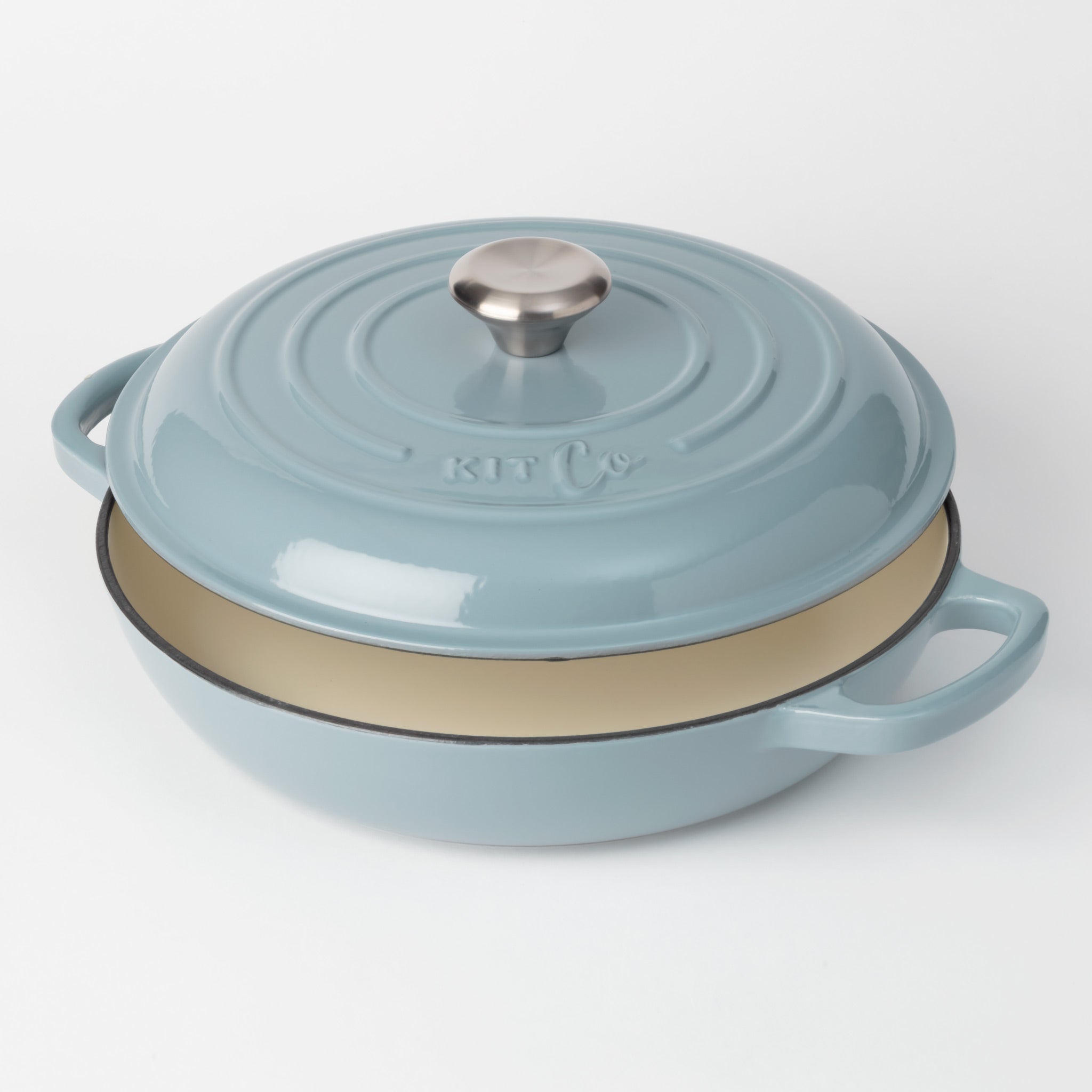 KitCo Cast Iron Shallow Casserole 3L 30cm - Earl Grey