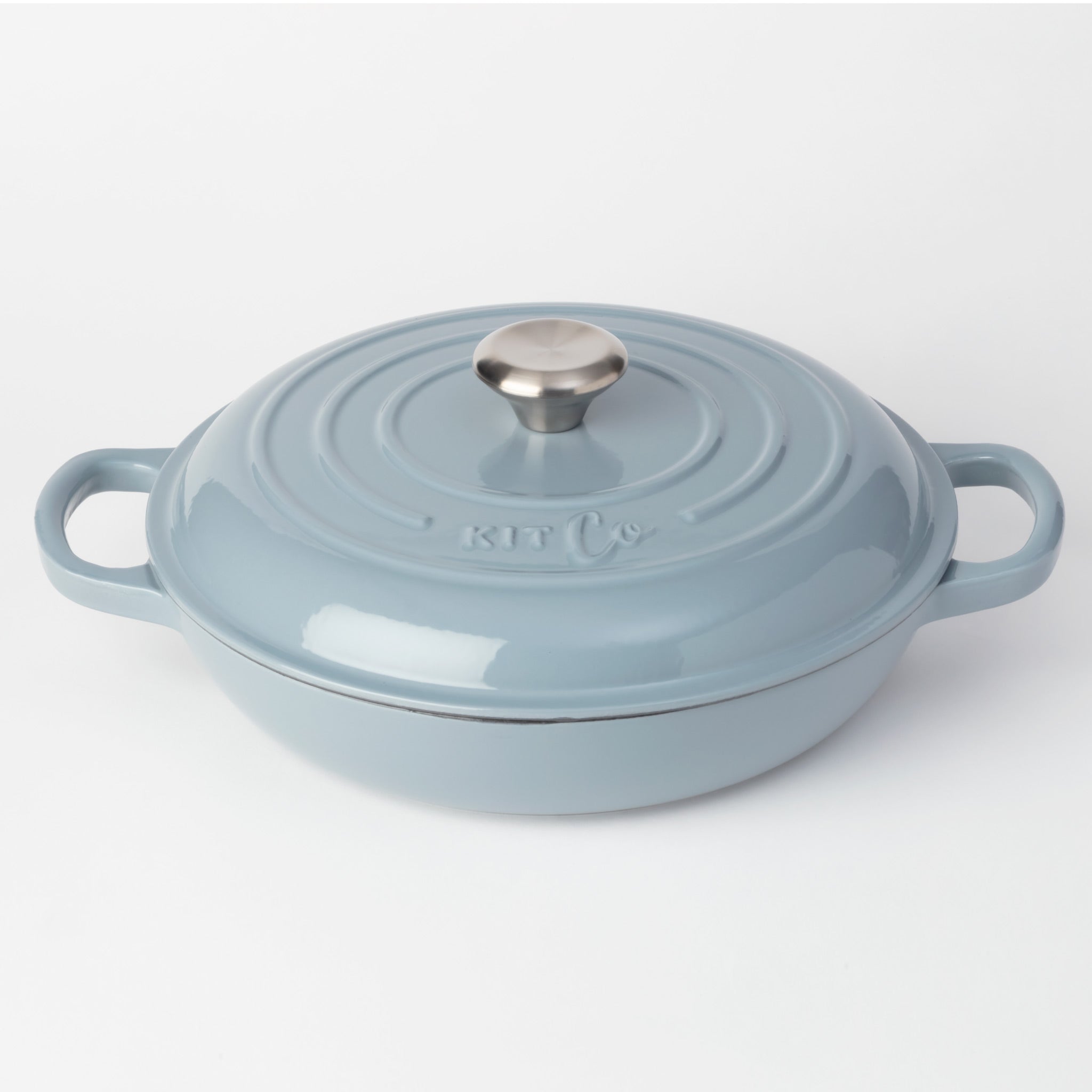 KitCo Cast Iron Shallow Casserole 3L 30cm - Earl Grey