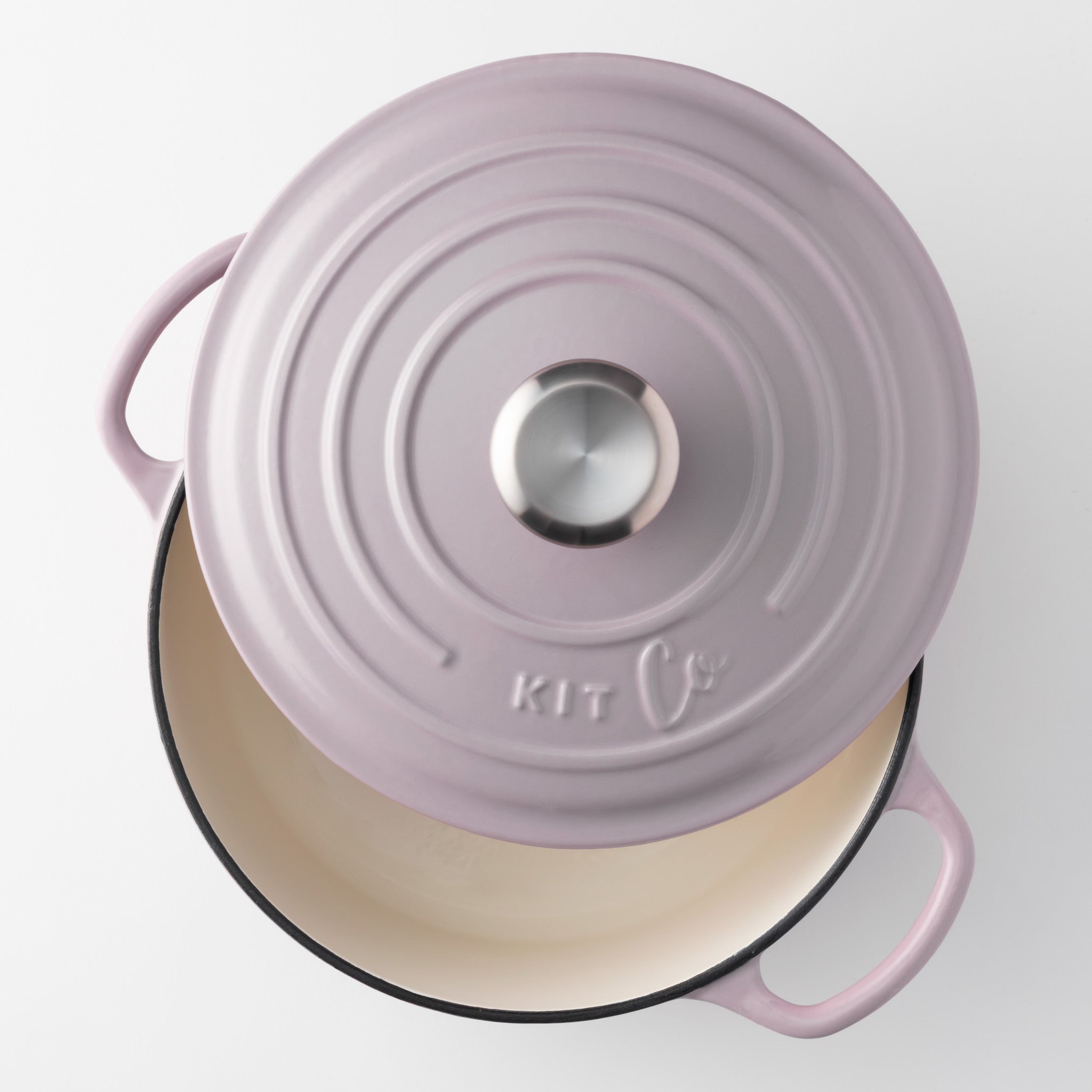KitCo Cast Iron Standard Casserole 4L - Pink Marshmallow