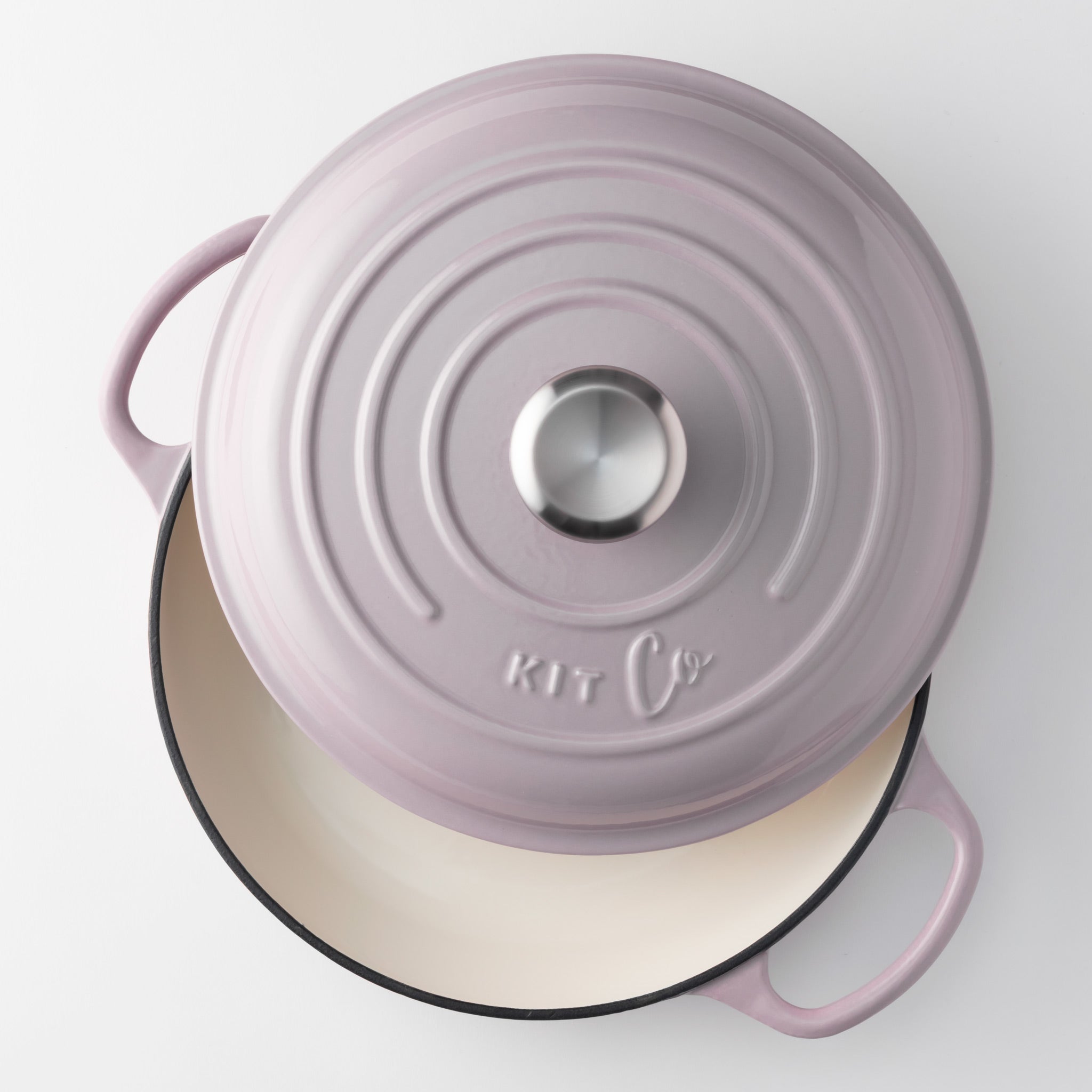 KitCo Cast Iron Shallow Casserole 2.2L 26cm - Pink Marshmallow