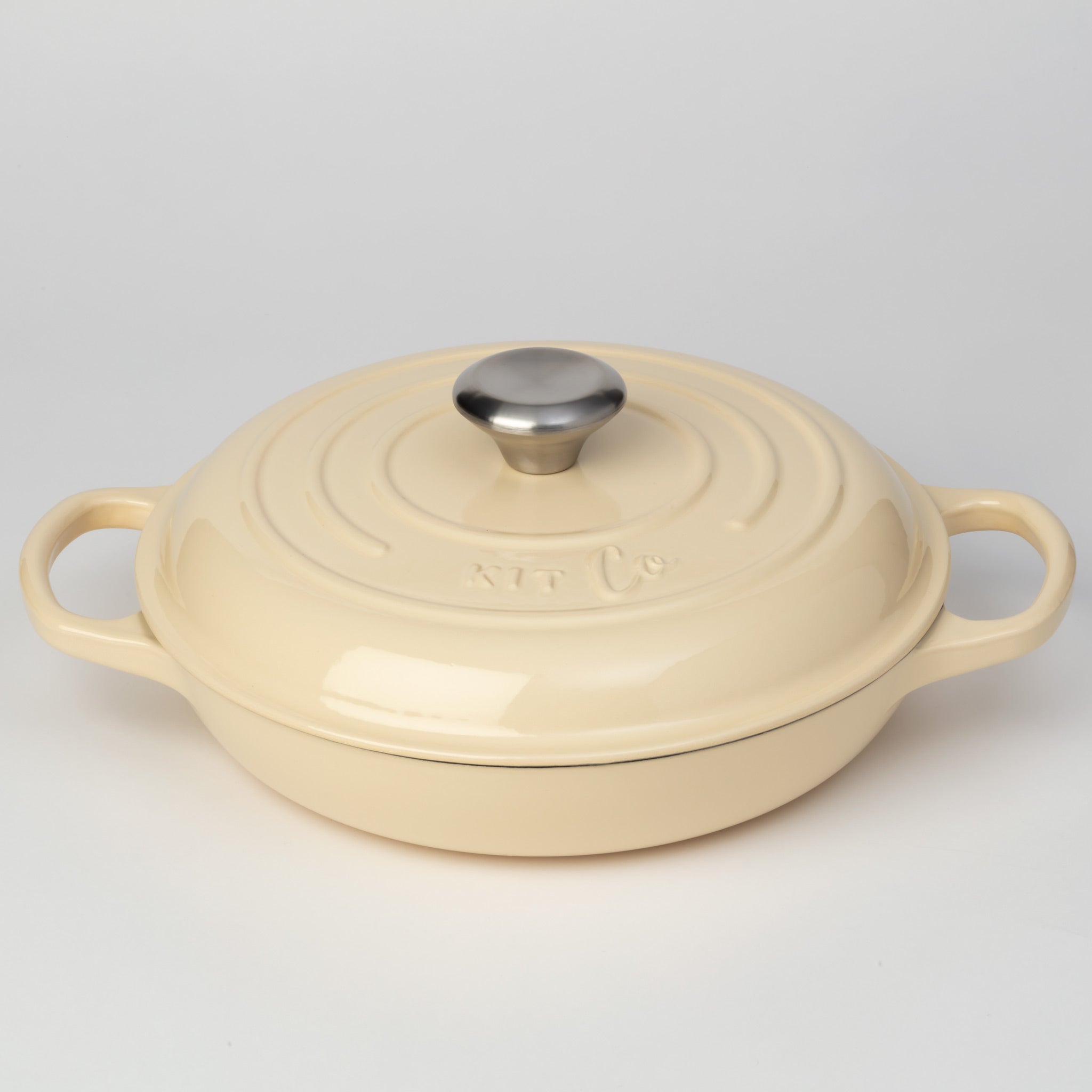 KitCo Cast Iron Shallow Casserole 2.2L 26cm - French Vanilla