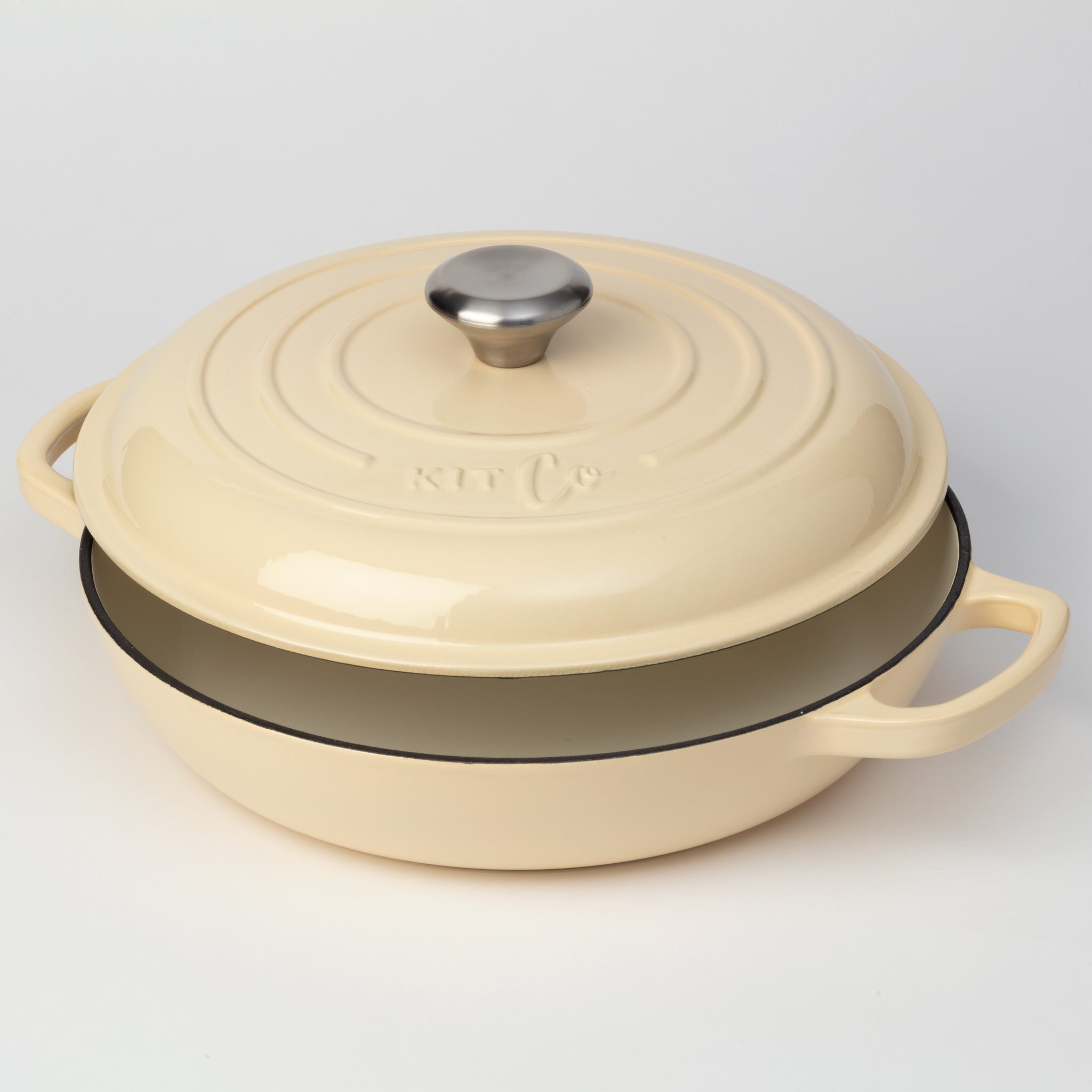 KitCo Cast Iron Shallow Casserole 3L 30cm - French Vanilla