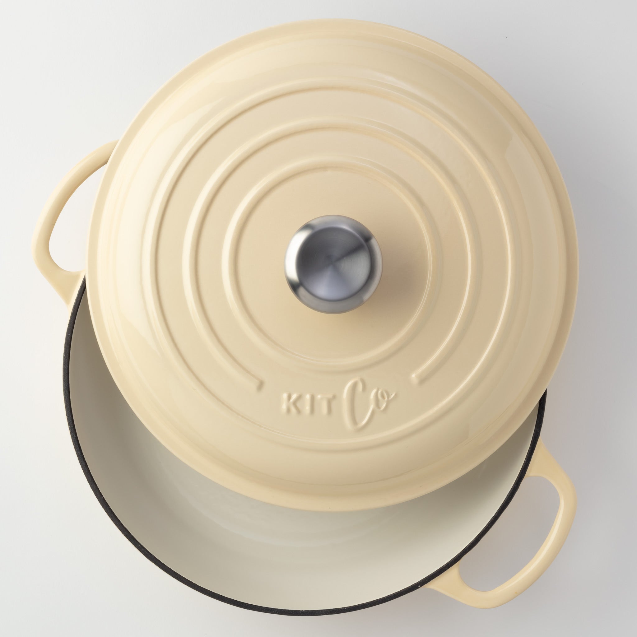 KitCo Cast Iron Shallow Casserole 3L 30cm - French Vanilla