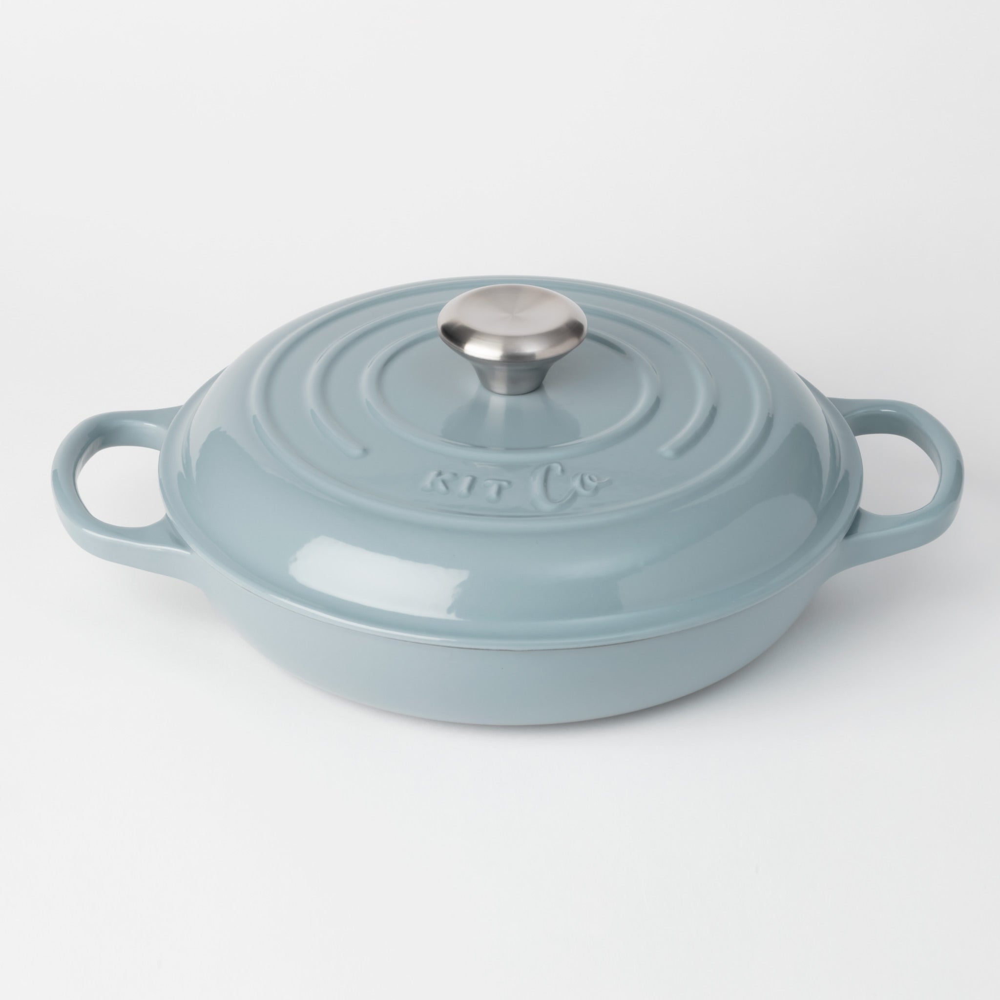 KitCo Cast Iron Shallow Casserole 2.2L 26cm - Earl Grey