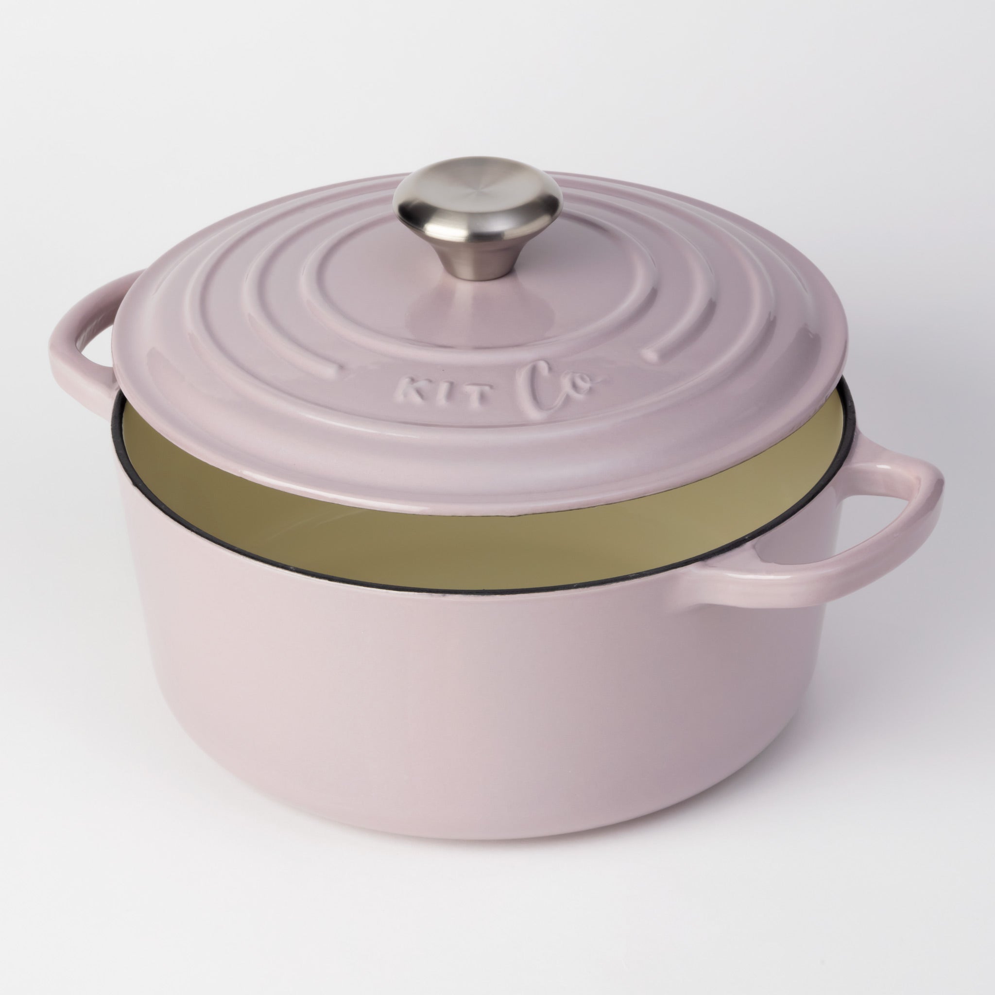 KitCo Cast Iron Standard Casserole 4L - Pink Marshmallow