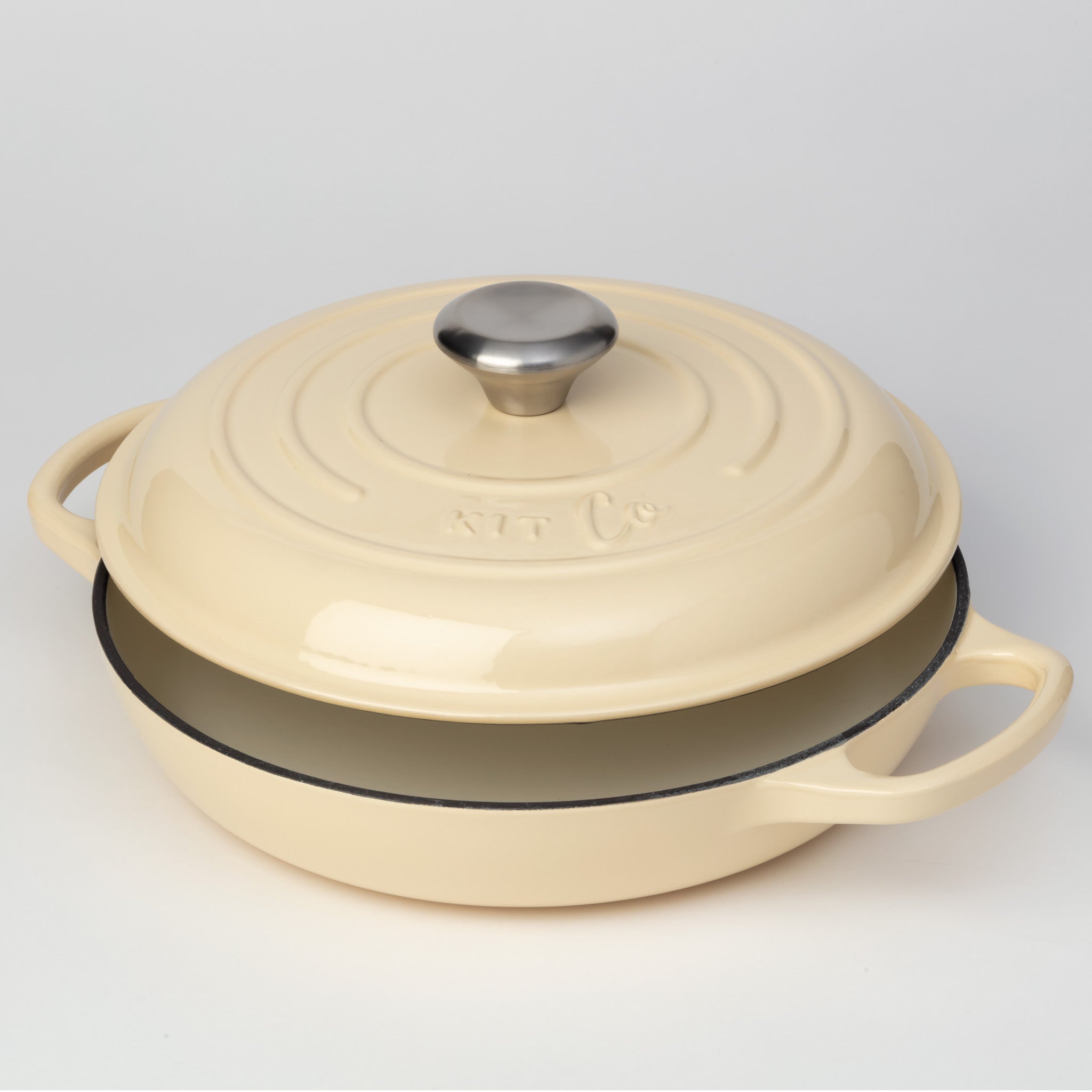 KitCo Cast Iron Shallow Casserole 2.2L 26cm - French Vanilla